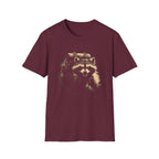 Printify T-Shirt Maroon / S Hiking Raccoon