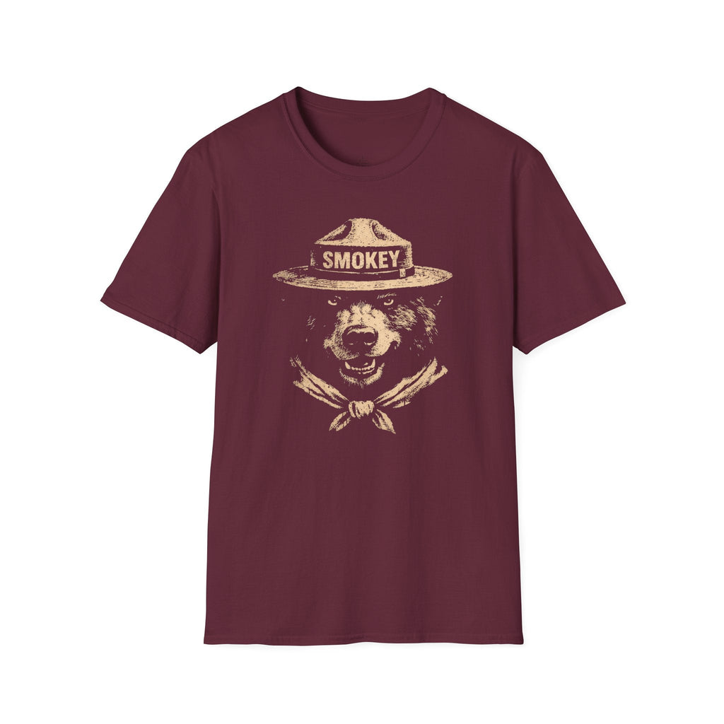 Printify T-Shirt Maroon / S Smokey the Bear