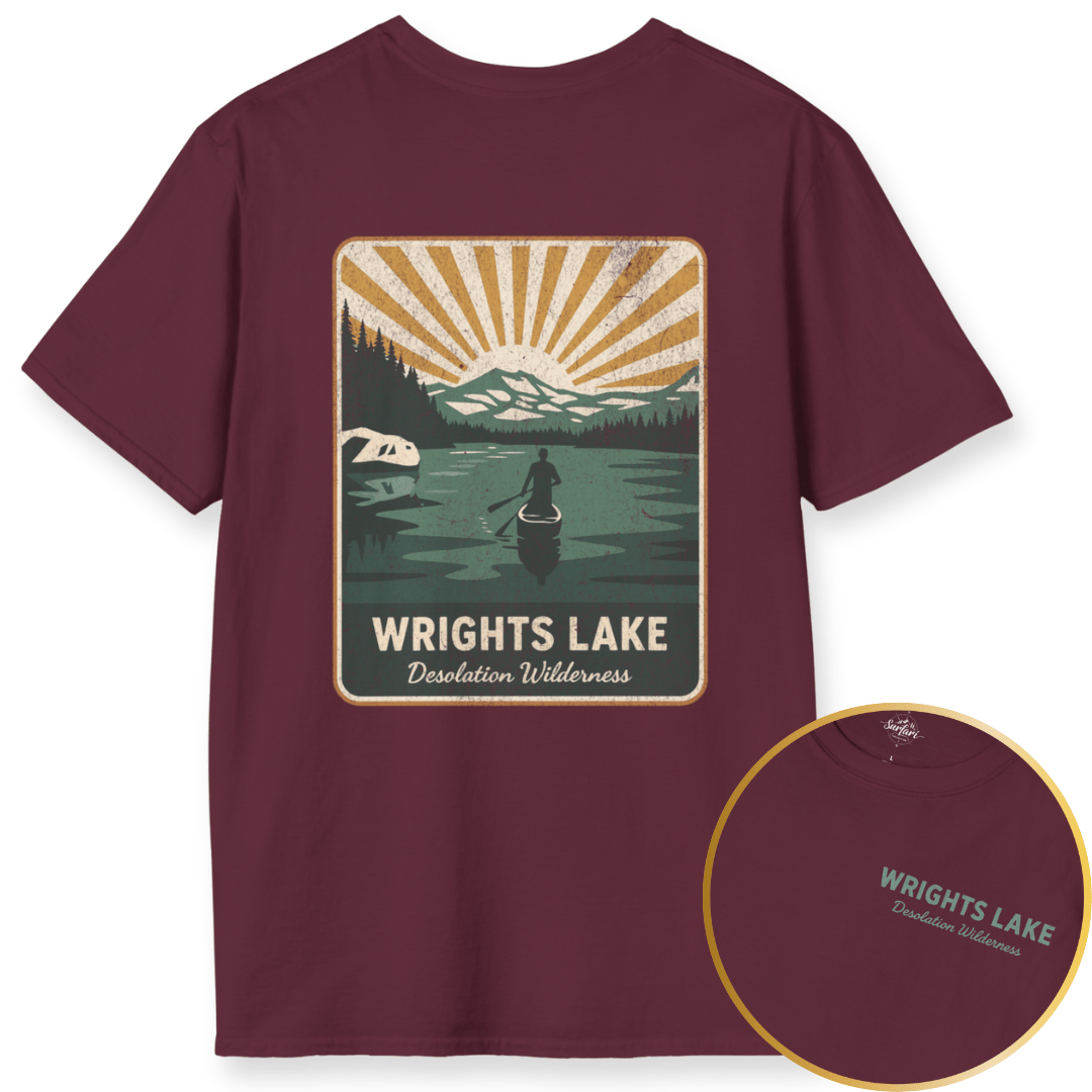 Printify T-Shirt Maroon / S Wrights Lake Desolation Wilderness