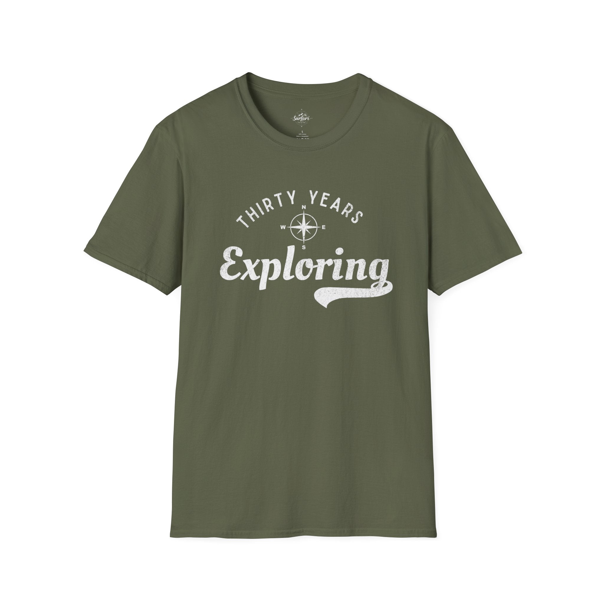 Printify T-Shirt Military Green / S 30 Years Exploring