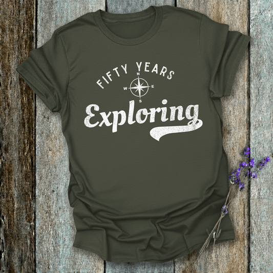 Printify T-Shirt Military Green / S 50 Years Exploring