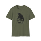 Printify T-Shirt Military Green / S Bear silhouette with text T-Shirt