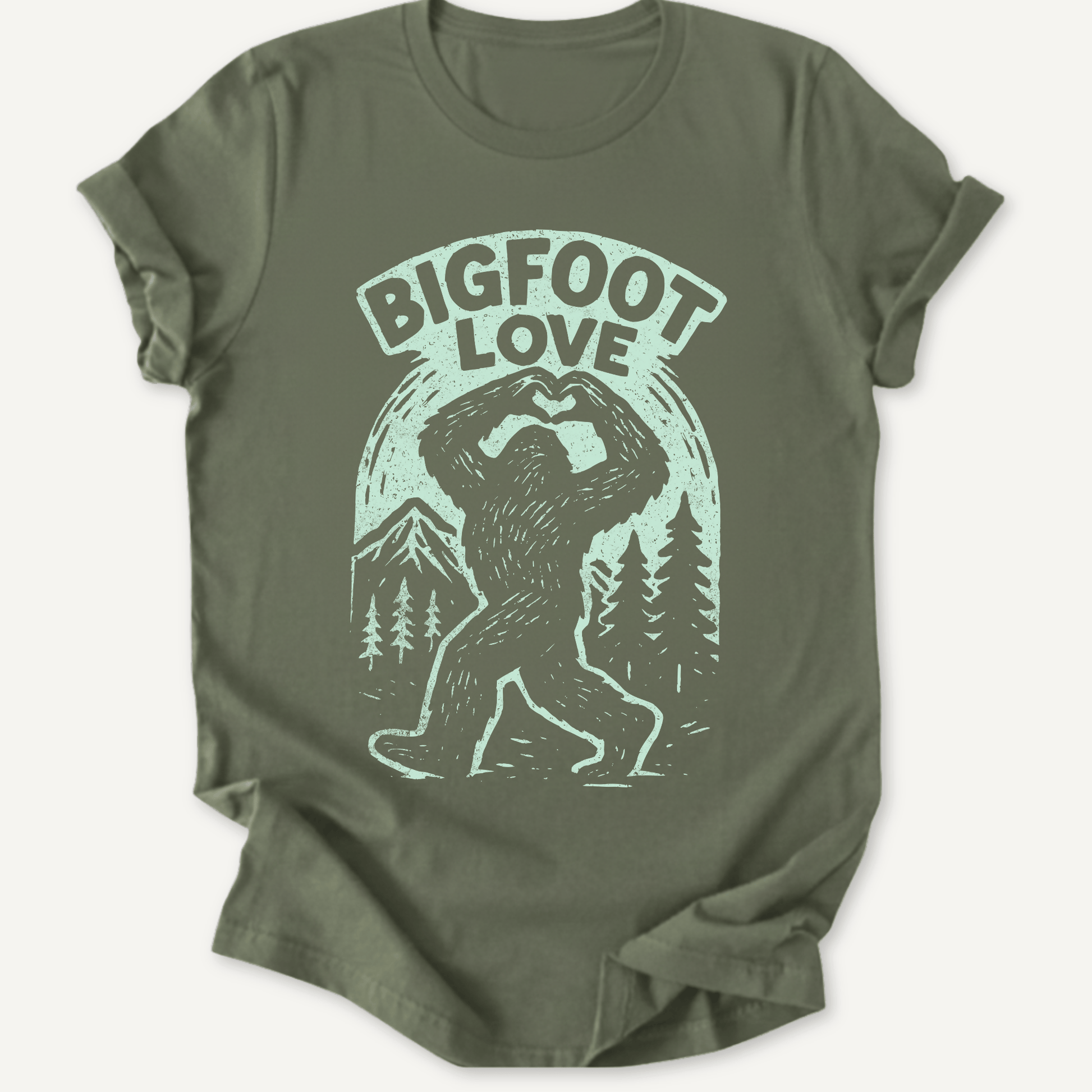Printify T-Shirt Military Green / S Big Foot Love