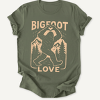 Printify T-Shirt Military Green / S Big Foot Love Hiking