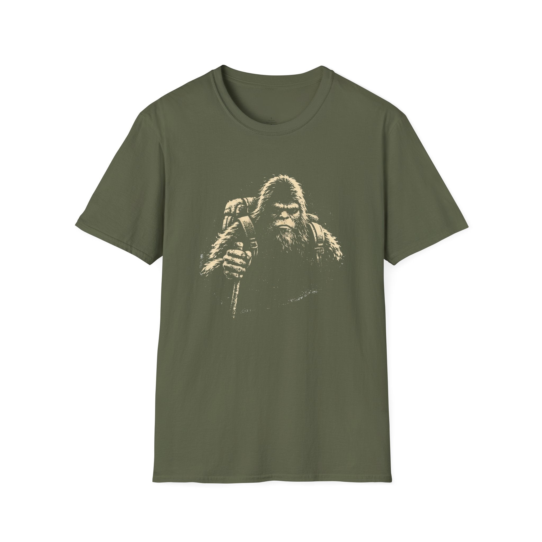 Printify T-Shirt Military Green / S Bigfoot Hiking