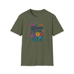 Printify T-Shirt Military Green / S Bloom Outside Flowers T-Shirt
