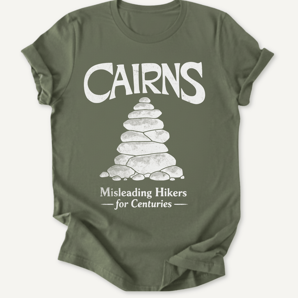 Printify T-Shirt Military Green / S Cairns Misleading Hikers for Centuries