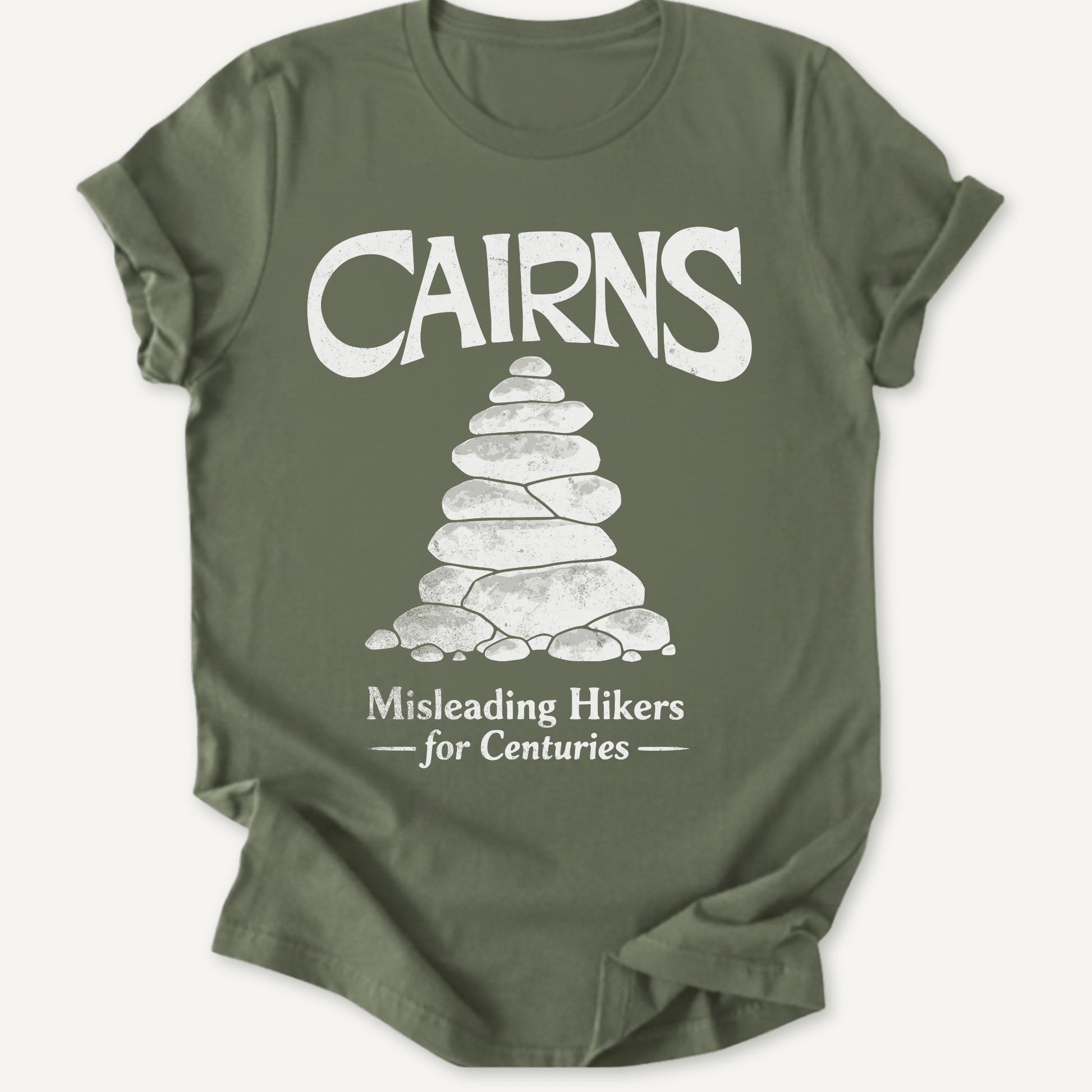 Printify T-Shirt Military Green / S Cairns Misleading Hikers for Centuries