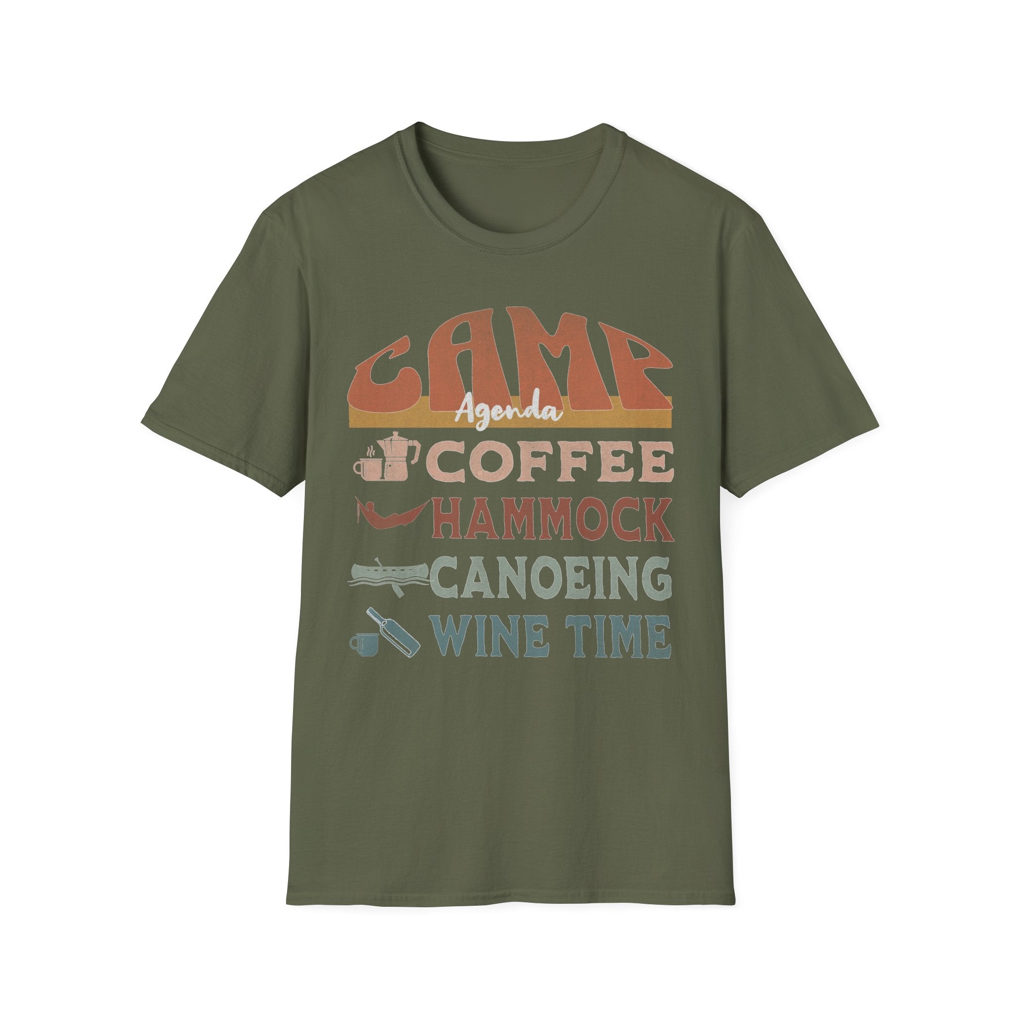 Printify T-Shirt Military Green / S Camp Agenda
