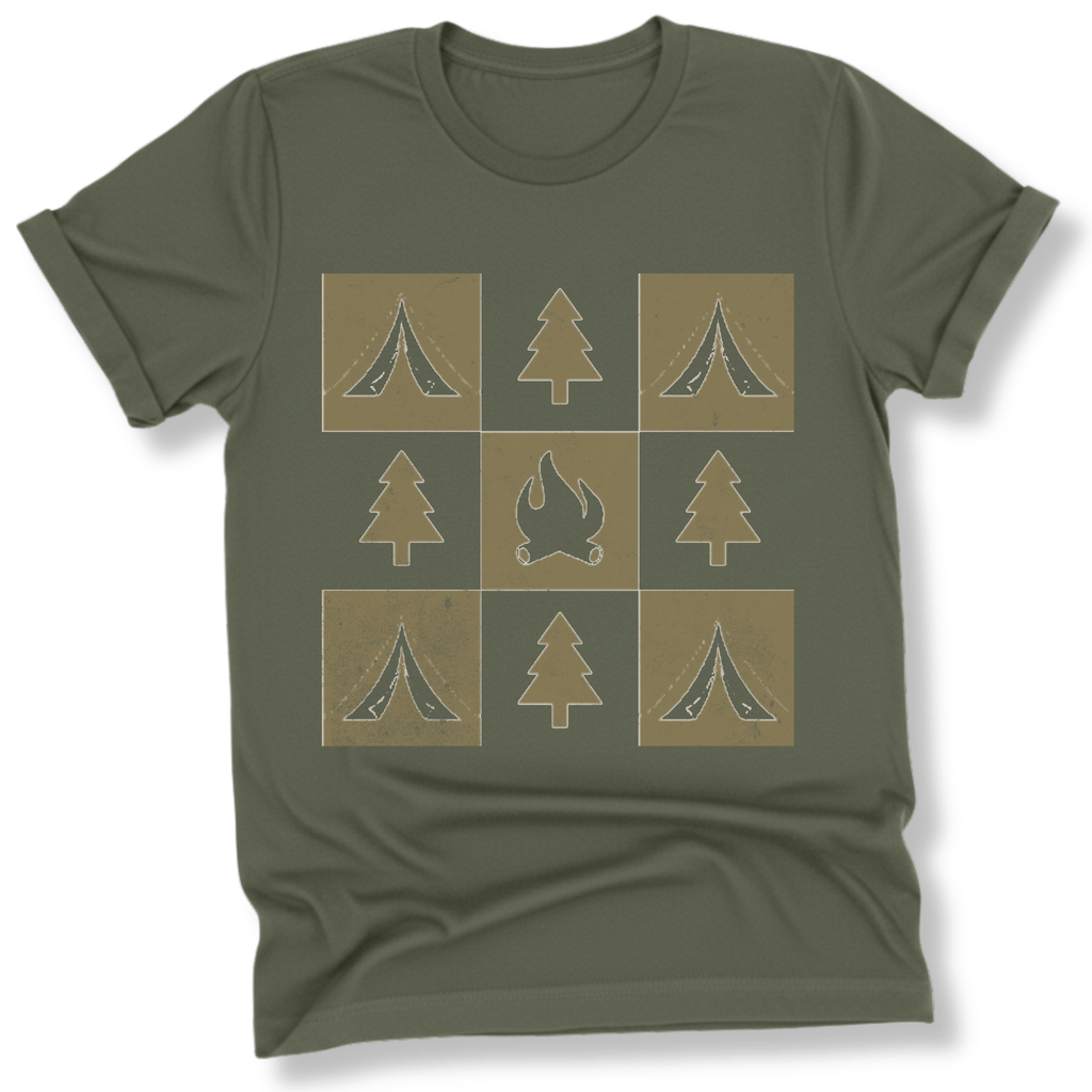 Printify T-Shirt Military Green / S Campfire Adventure