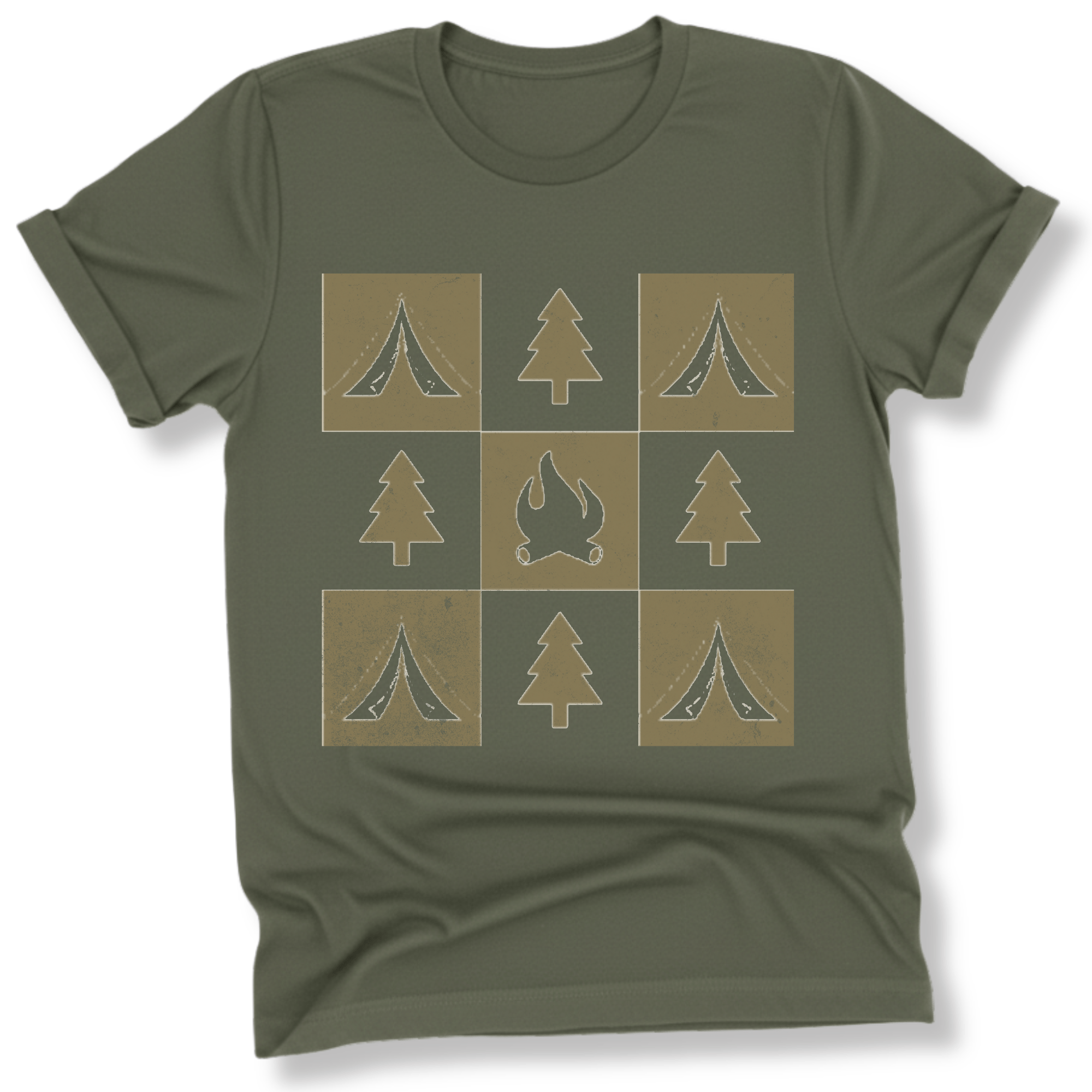 Printify T-Shirt Military Green / S Campfire Adventure