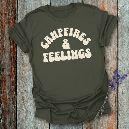 Printify T-Shirt Military Green / S Campfires & Feelings