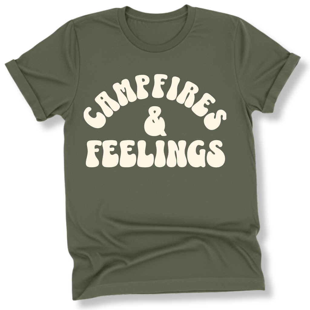 Printify T-Shirt Military Green / S Campfires & Feelings