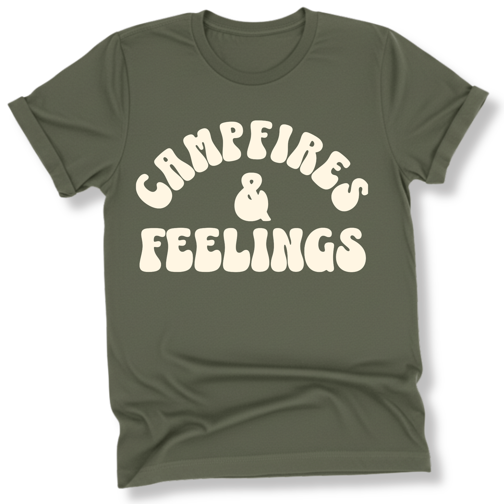 Printify T-Shirt Military Green / S Campfires & Feelings