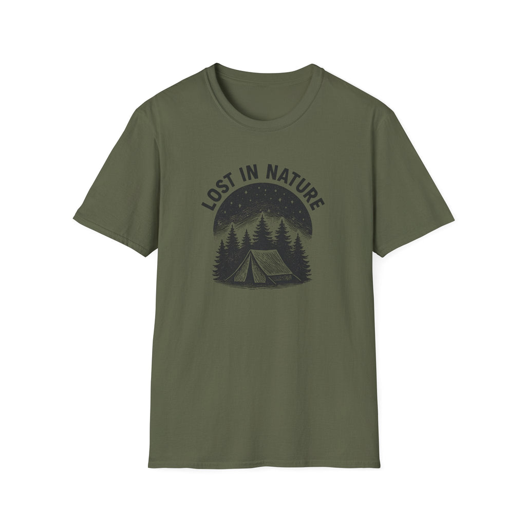 Printify T-Shirt Military Green / S Camping in Nature T-Shirt