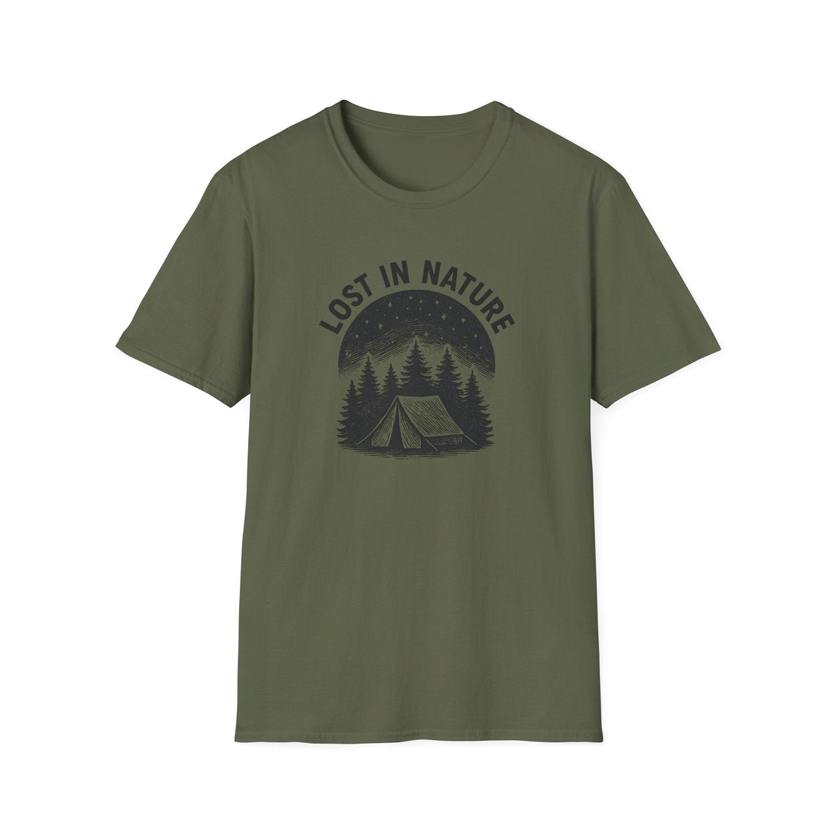 Printify T-Shirt Military Green / S Camping in Nature T-Shirt