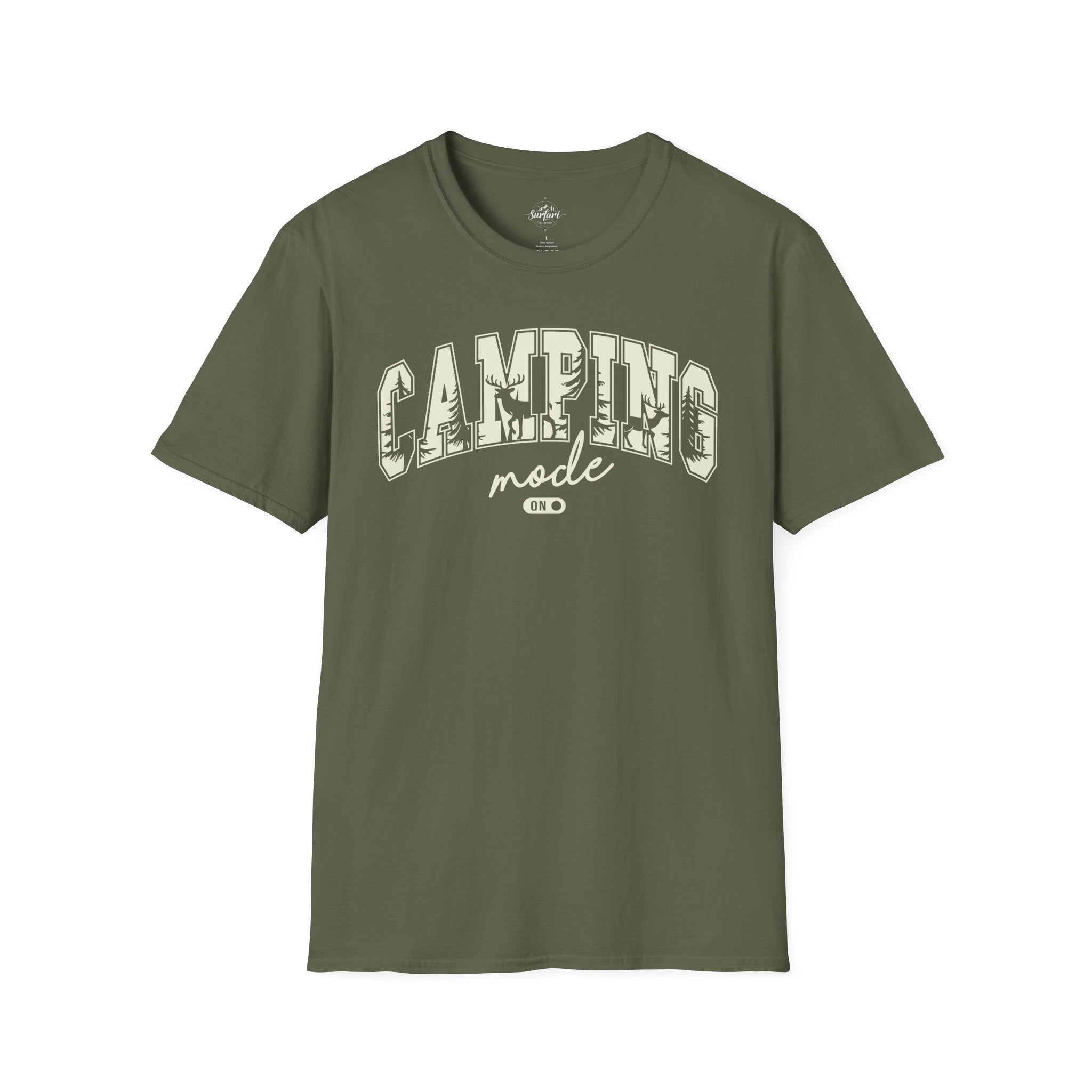 Printify T-Shirt Military Green / S Camping Mode on