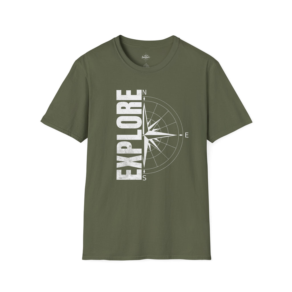 Printify T-Shirt Military Green / S Explore the World