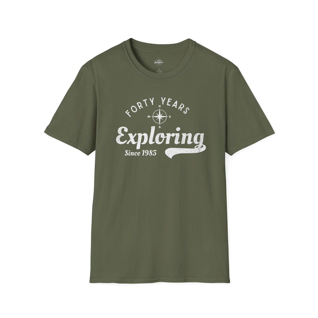 Printify T-Shirt Military Green / S Exploring Since 1985