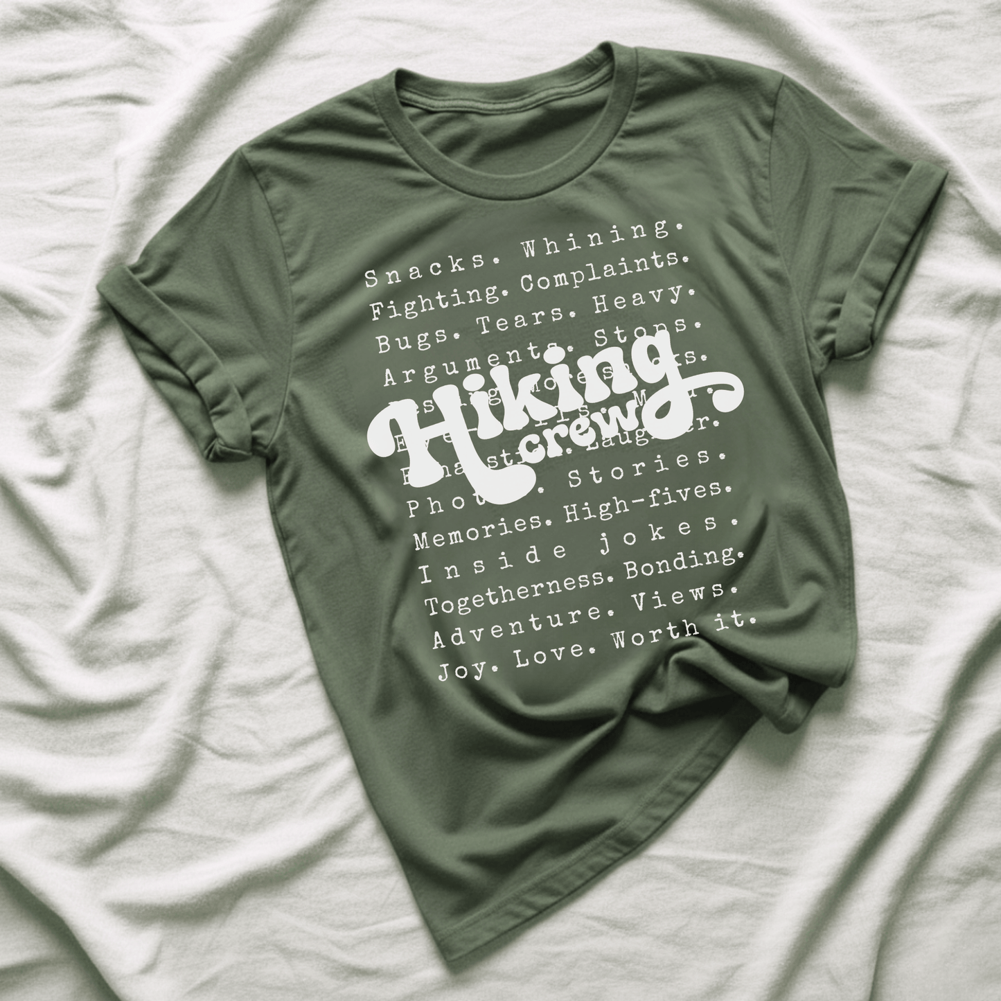 Printify T-Shirt Military Green / S Family Hiking Crew