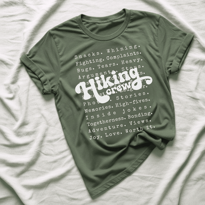 Printify T-Shirt Military Green / S Family Hiking Crew