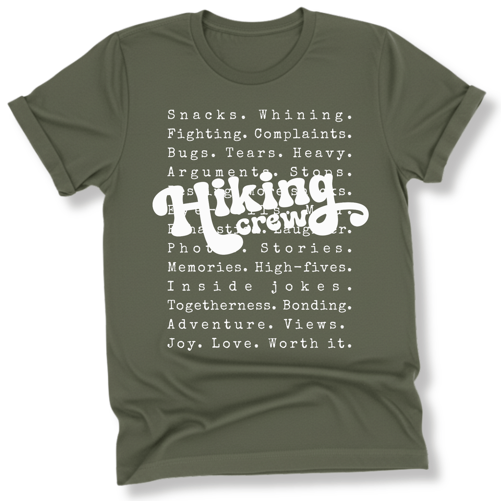 Printify T-Shirt Military Green / S Family Hiking Crew