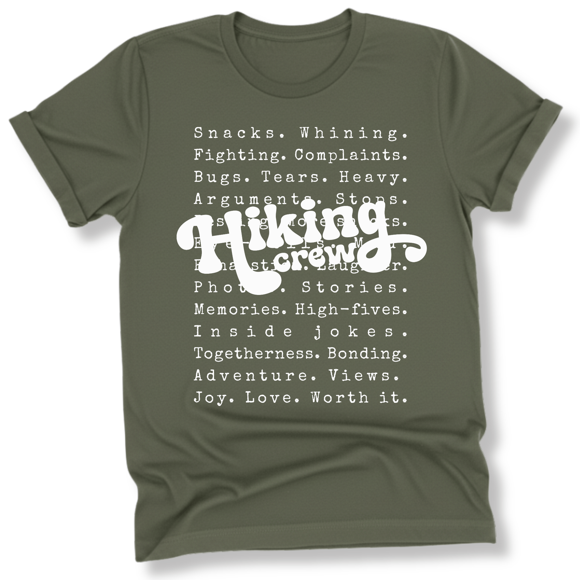 Printify T-Shirt Military Green / S Family Hiking Crew