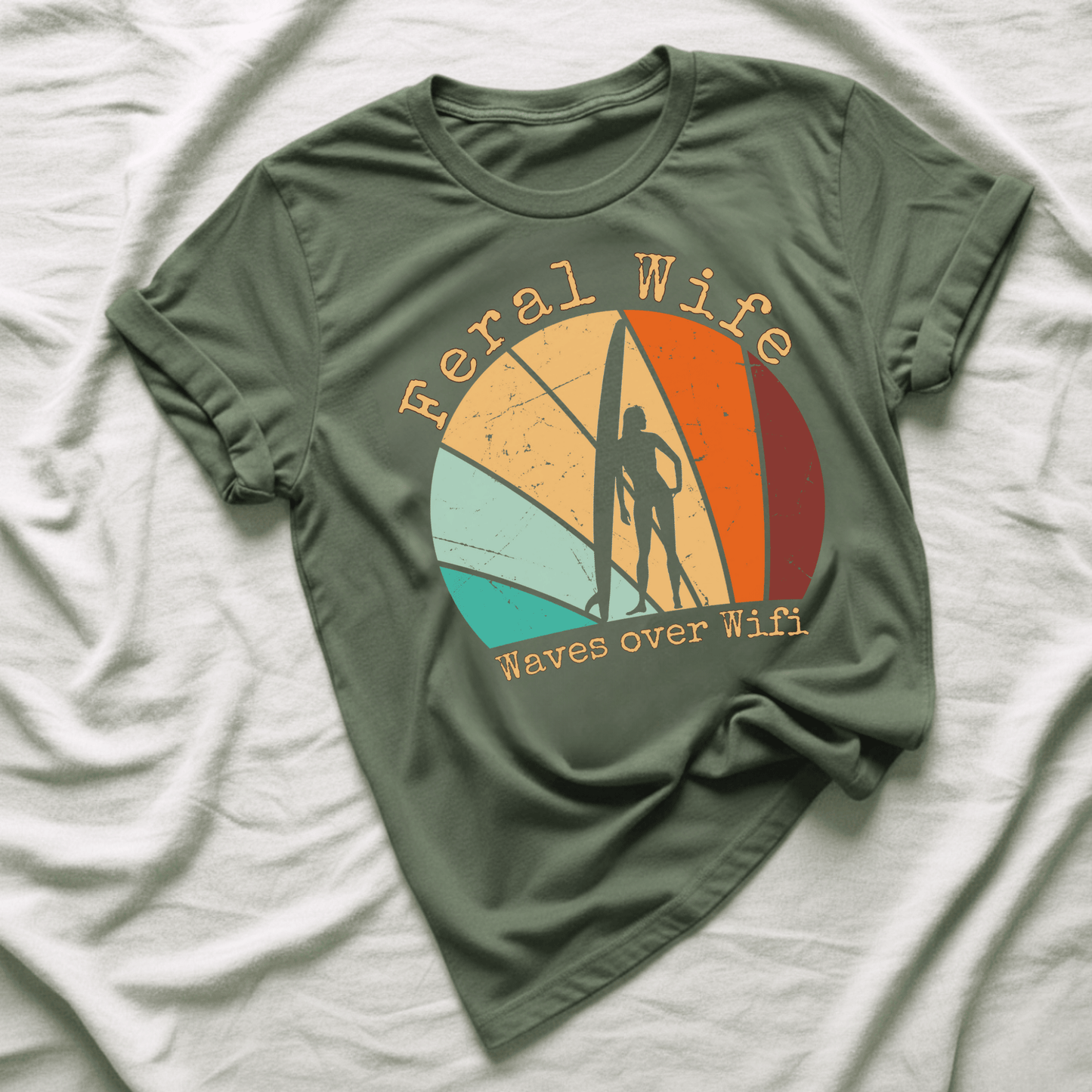 Printify T-Shirt Military Green / S Feral Wife