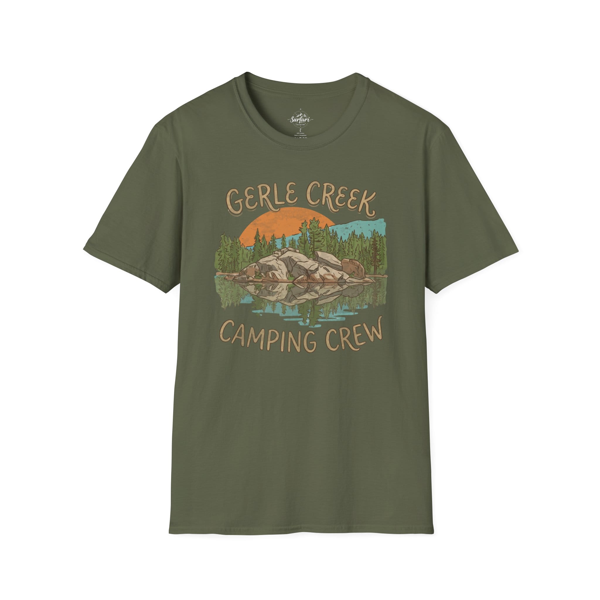 Printify T-Shirt Military Green / S Gerle Creek Camping Crew