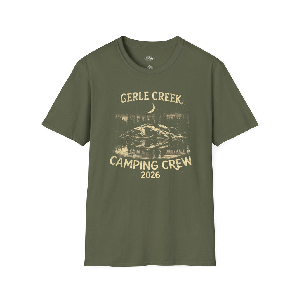 Printify T-Shirt Military Green / S Gerle Creek Camping Crew 2026