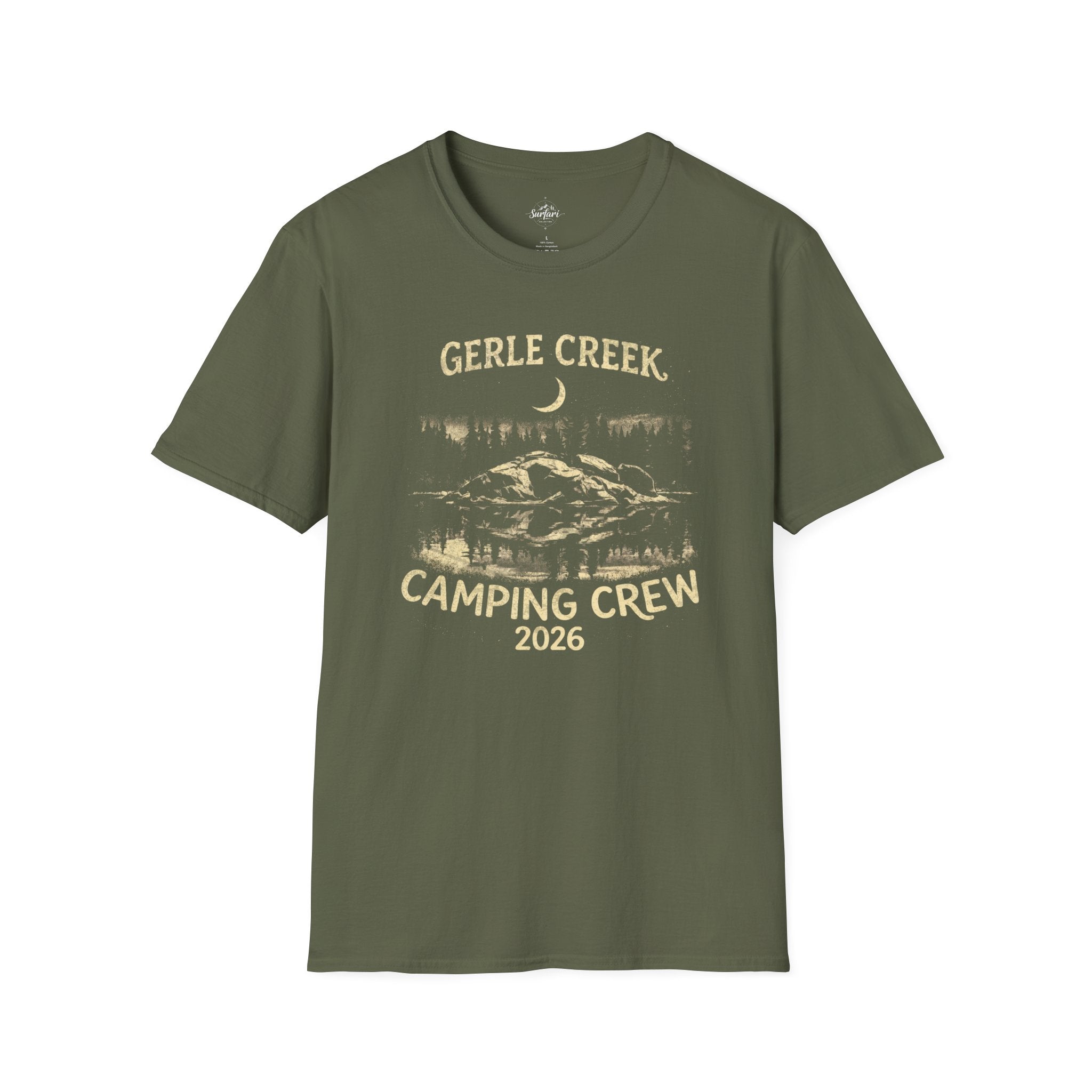 Printify T-Shirt Military Green / S Gerle Creek Camping Crew 2026
