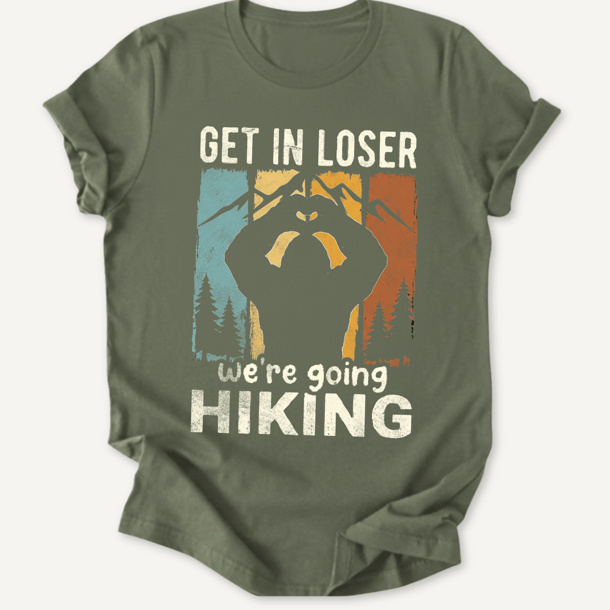 Printify T-Shirt Military Green / S Get in loser