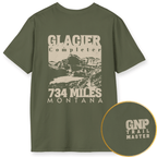 Printify T-Shirt Military Green / S Glacier National Park Trail Completer