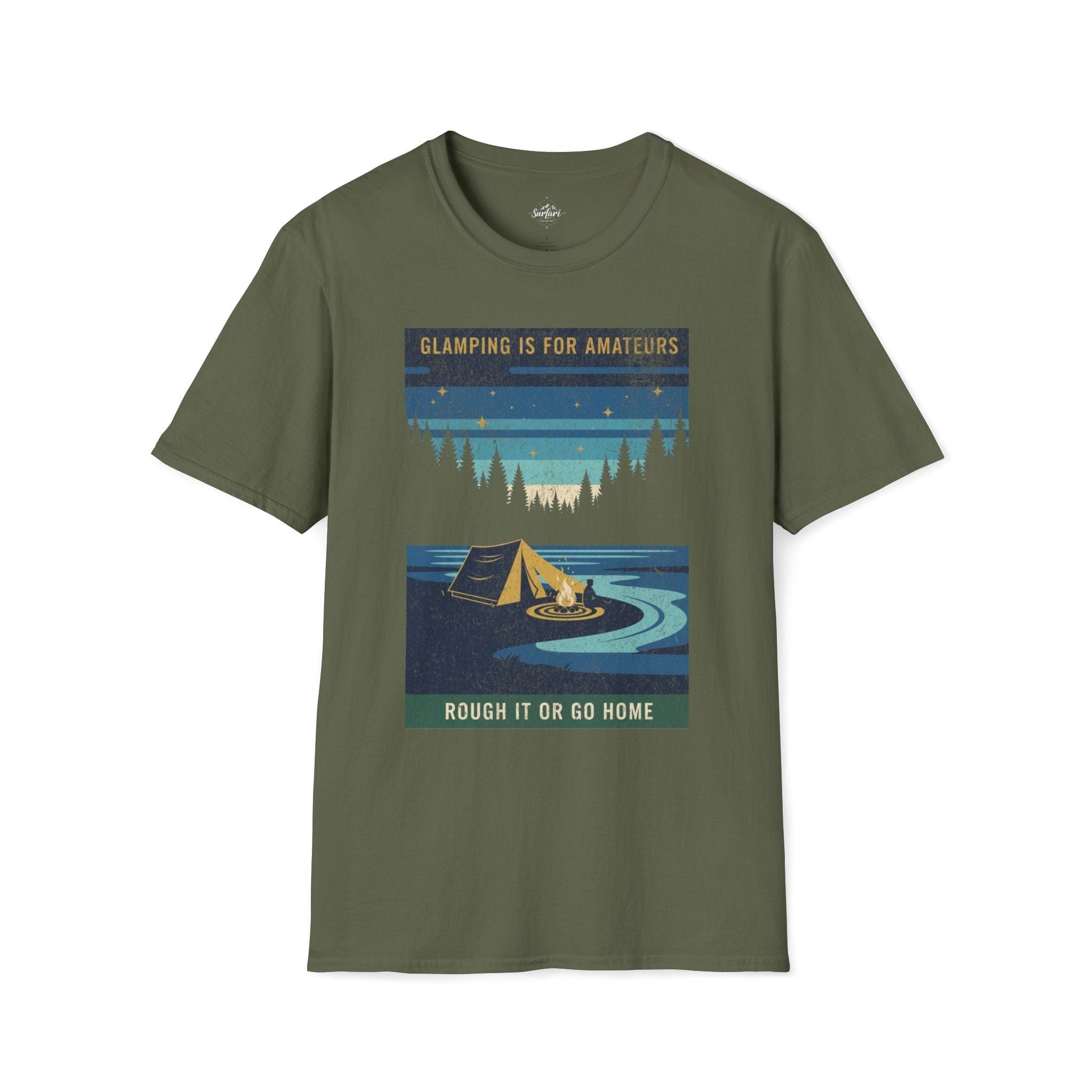 Printify T-Shirt Military Green / S Glamping Amateurs