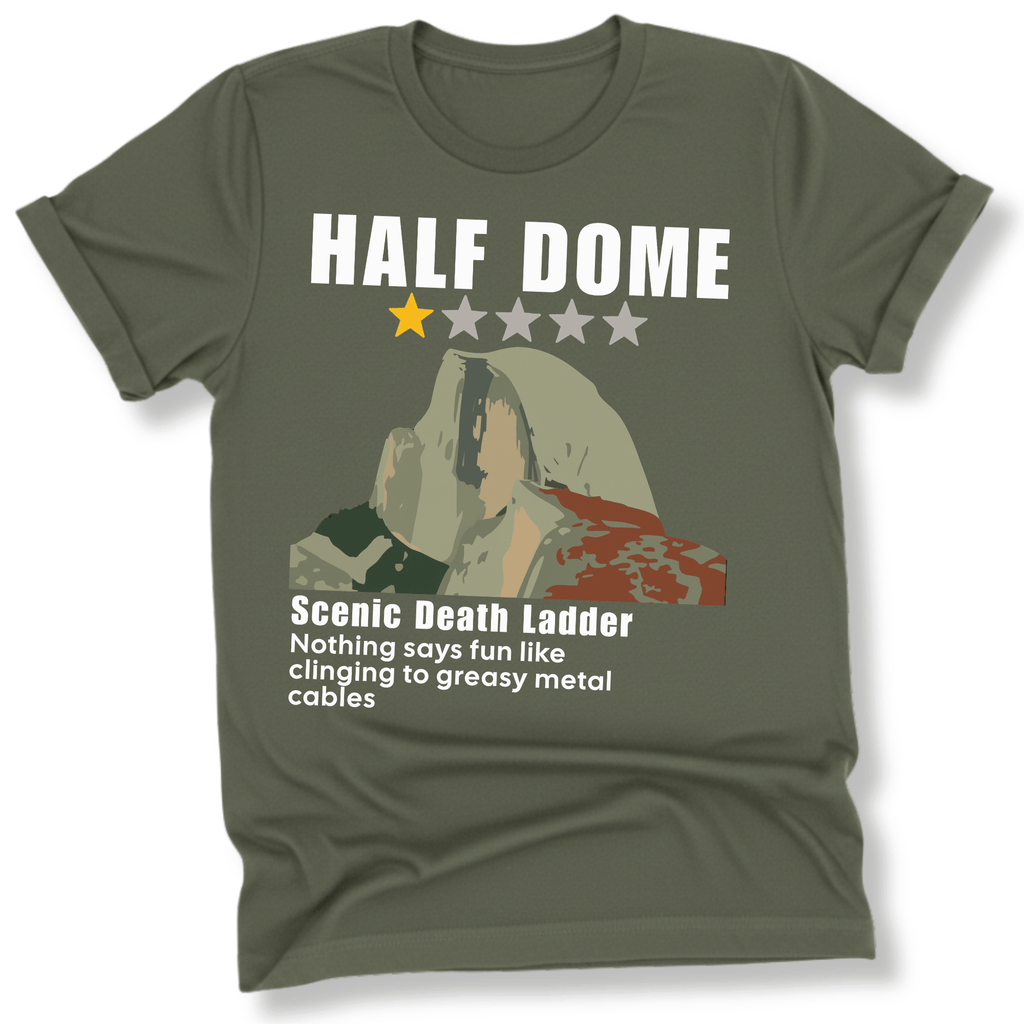 Printify T-Shirt Military Green / S Half Dome Scenic Death Ladder