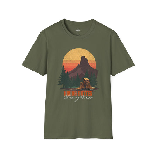 Printify T-Shirt Military Green / S Hiking Buttes