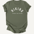 Printify T-Shirt Military Green / S Hiking  Cheaper Than Therapy
