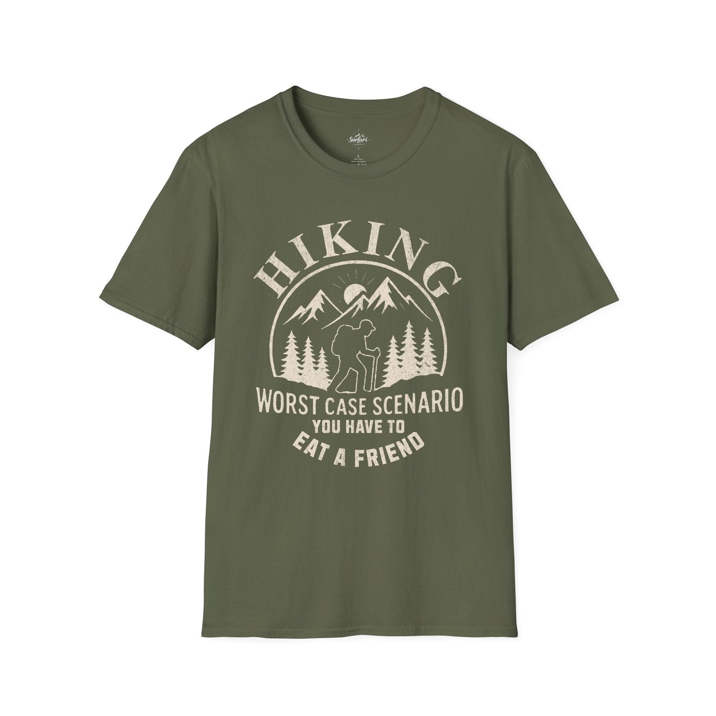 Printify T-Shirt Military Green / S Hiking Worst Case Scenario