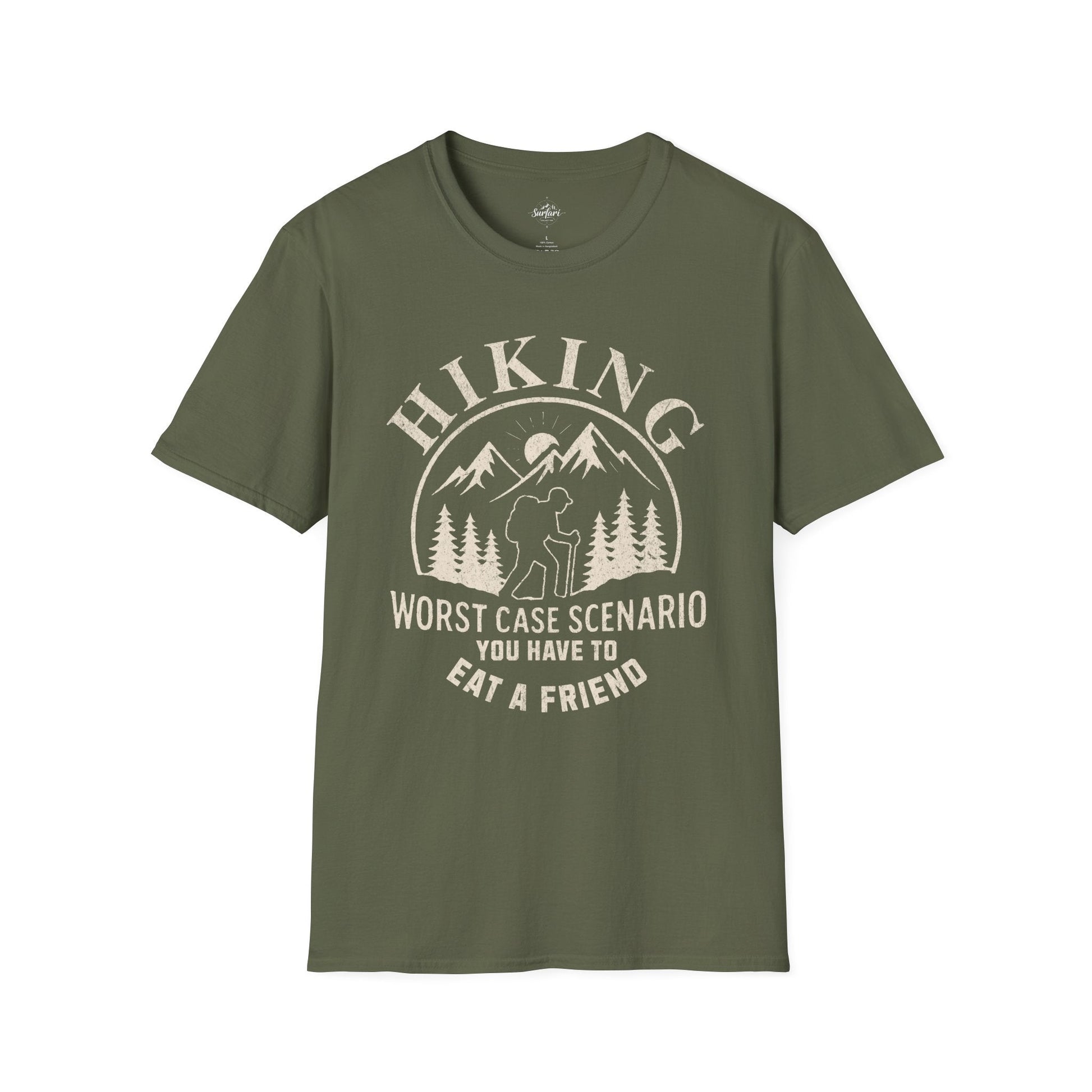 Printify T-Shirt Military Green / S Hiking Worst Case Scenario