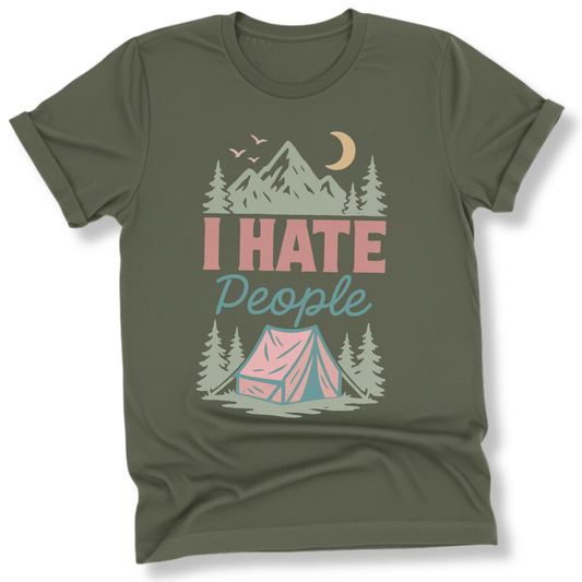 Printify T-Shirt Military Green / S I Hate People