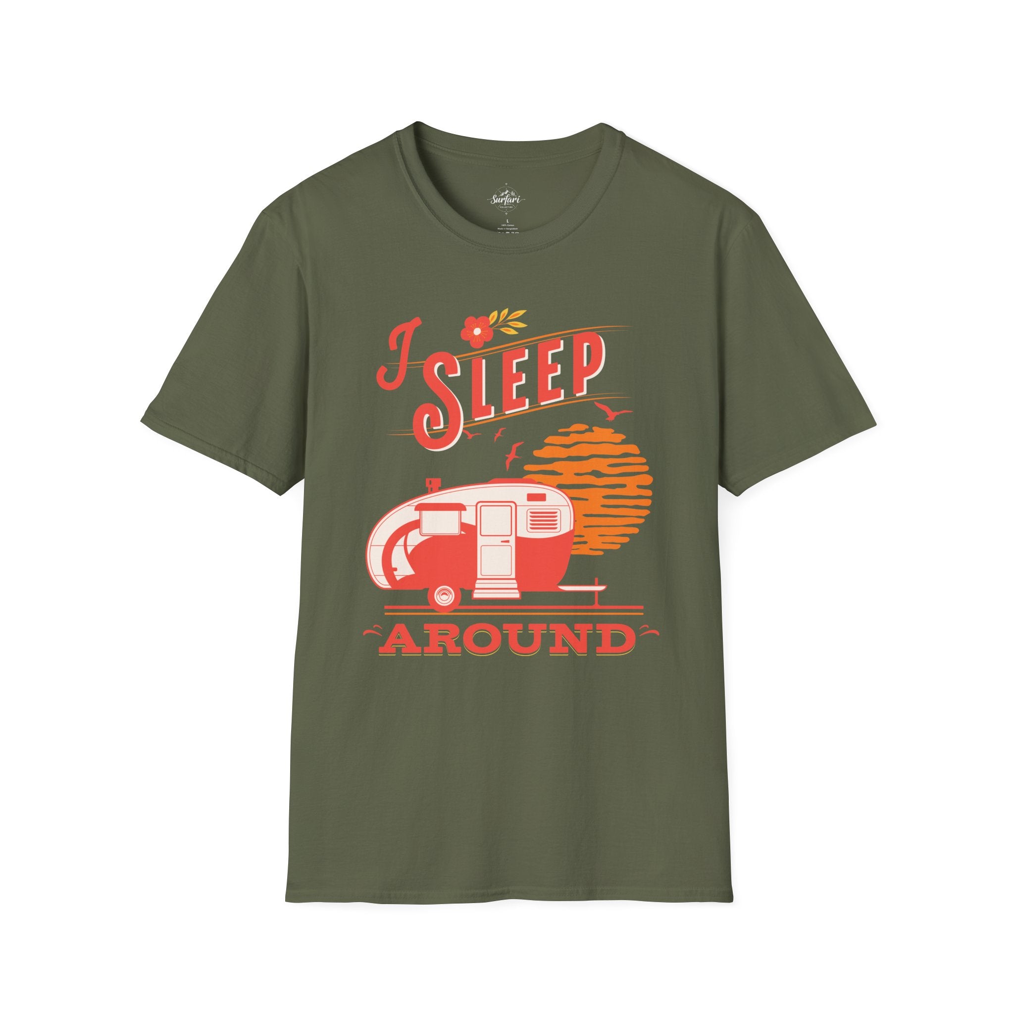 Printify T-Shirt Military Green / S I sleep around
