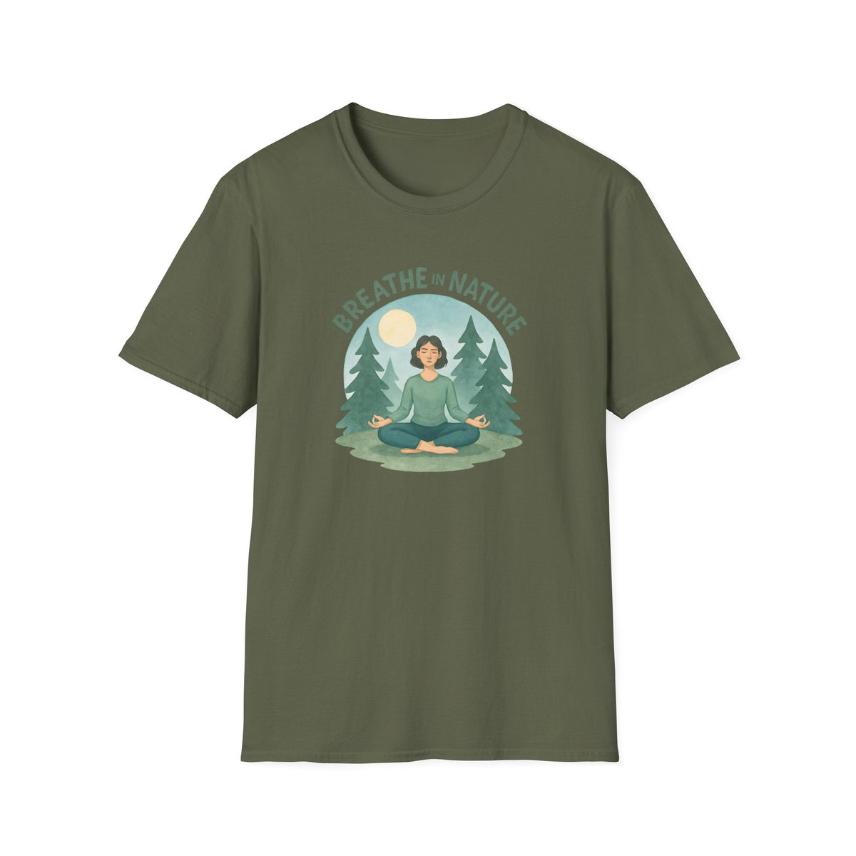 Printify T-Shirt Military Green / S Meditation in Nature T-Shirt