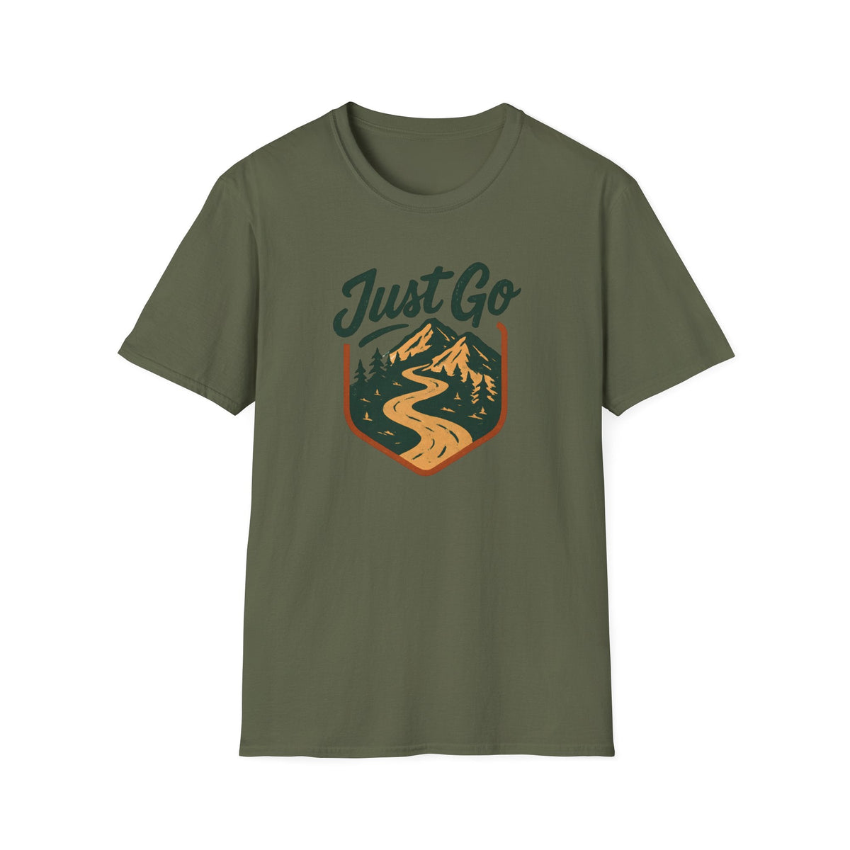 Printify T-Shirt Military Green / S Mountain River Logo T-Shirt
