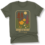 Printify T-Shirt Military Green / S Nature is my therapy