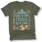Printify T-Shirt Military Green / S One trail at a time