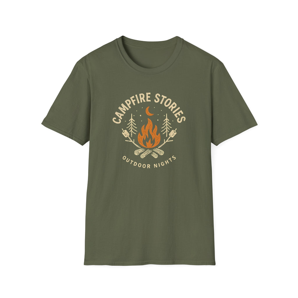 Printify T-Shirt Military Green / S Outdoor Campfire Nights T-Shirt