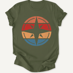 Printify T-Shirt Military Green / S Retro Sunset Compass