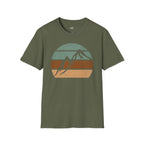 Printify T-Shirt Military Green / S Retro Sunset Mountains