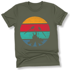 Printify T-Shirt Military Green / S Retro Sunset Roasted Marshmallows