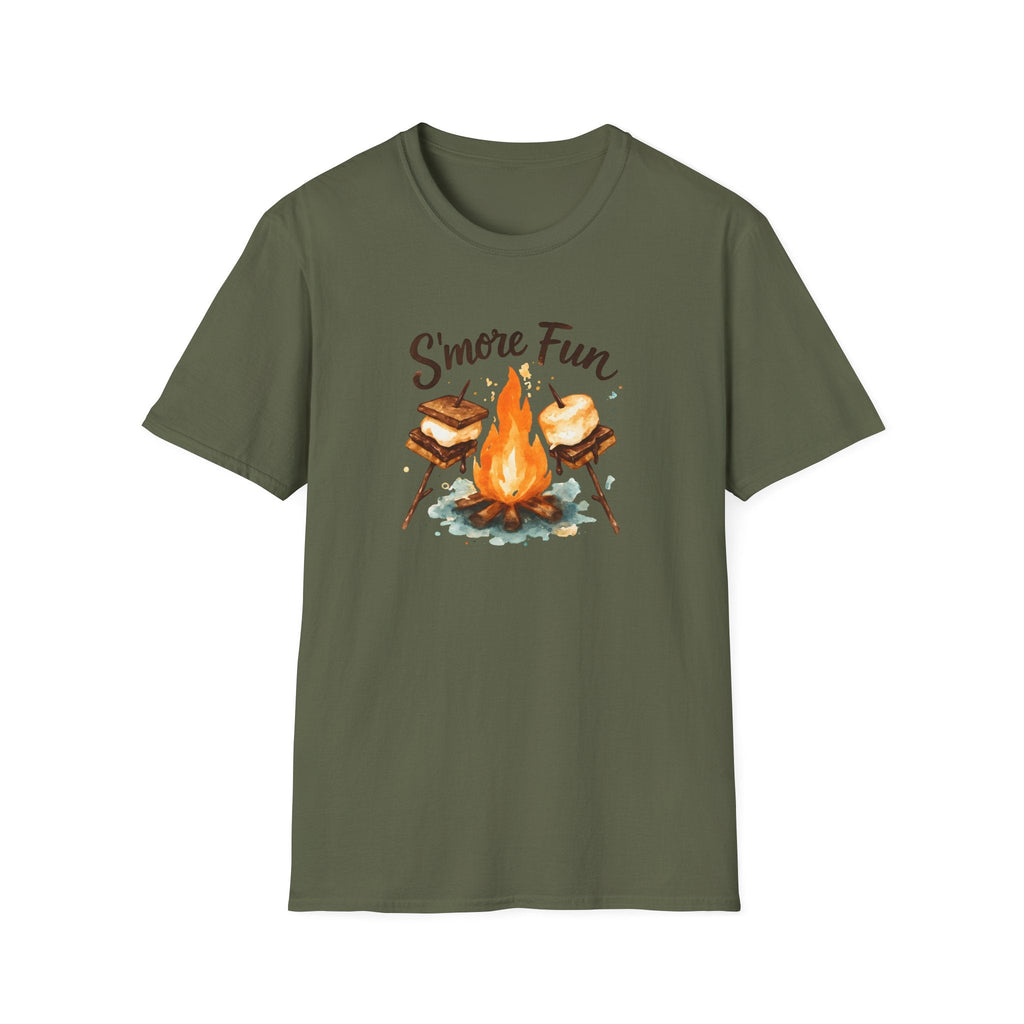 Printify T-Shirt Military Green / S S'more Fun Campfire T-Shirt